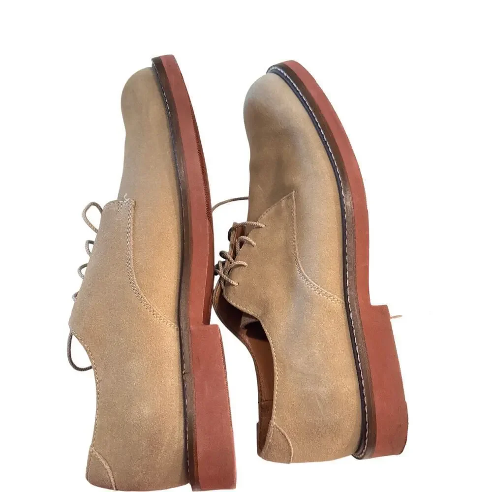 👞 Jos. A. Bank Tan Suede Derby Shoes | Men's 9.5M | Full Leather Upper 👞